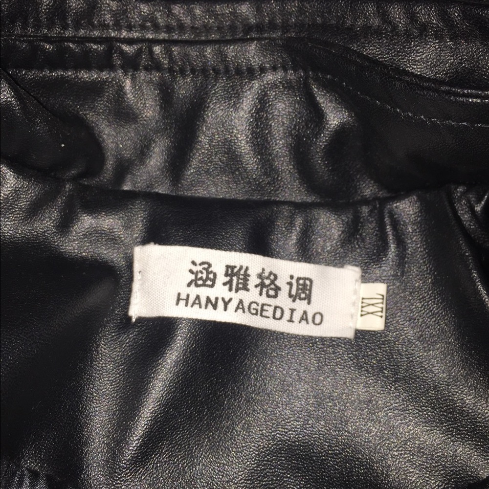 Black Hanyagediao leather jacket